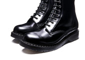 Black Hi-Shine 8 Eye Zip Derby Boot