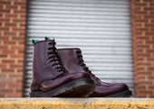 Purple Hi-Shine 8 Eye Derby Boot