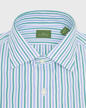 Spread Collar Dress Shirt In Bluegrass Multi Stripe Poplin