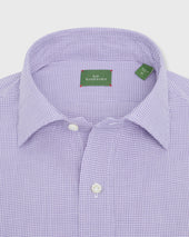 Otto Handmade Sport Shirt In Micro Gingham Chambray