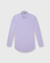 Otto Handmade Sport Shirt In Micro Gingham Chambray