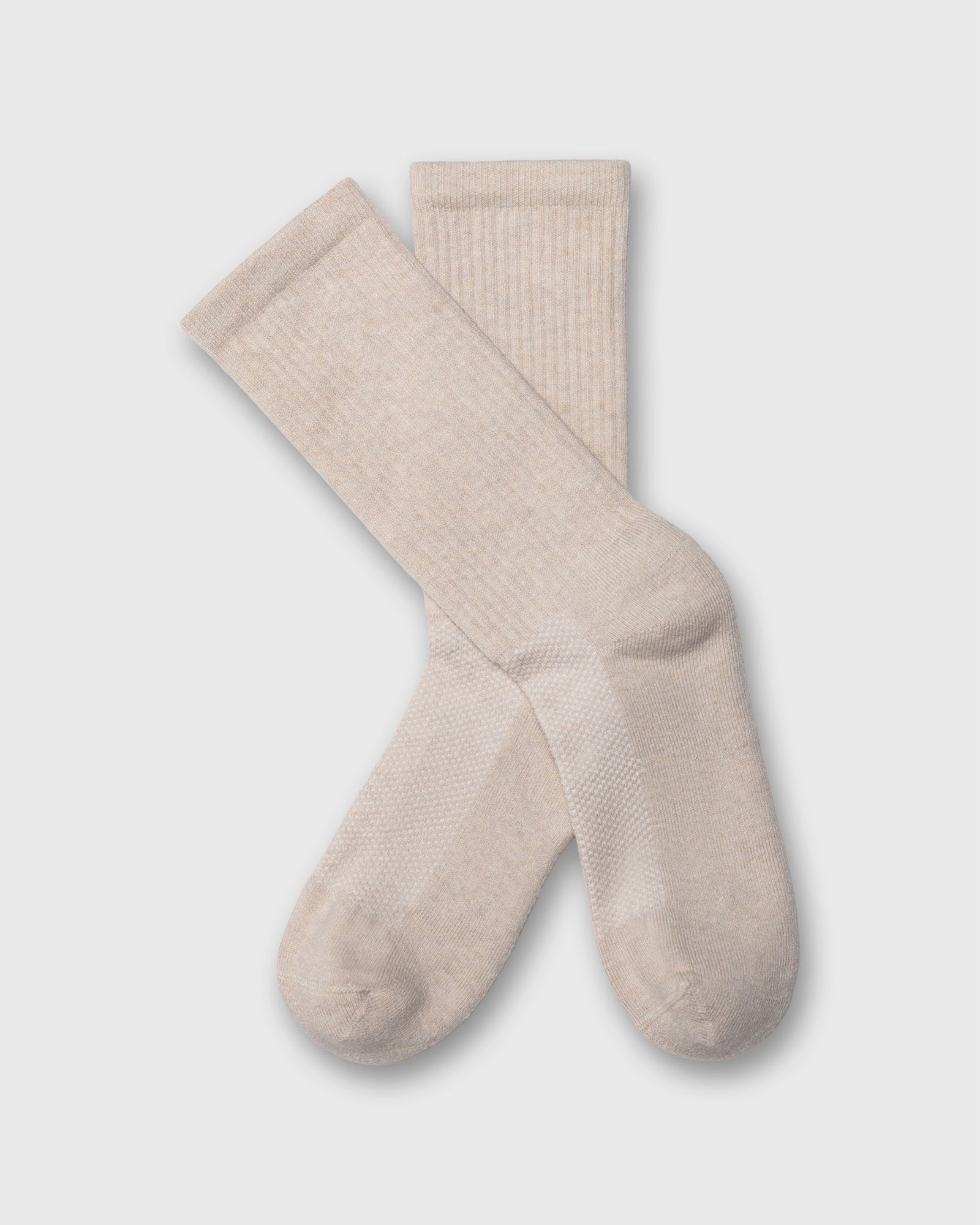Statement Crew Socks In Linen