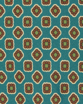 Silk Print Tie In Delph Green Merlot Foulard