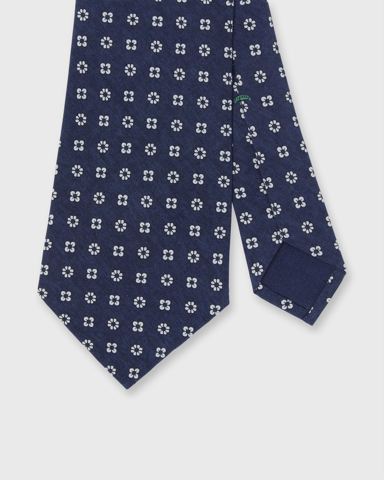 Silk Print Tie In Fog Foulard
