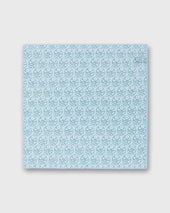 Linen Cotton Print Pocket Square In Seafoam Bone Flower