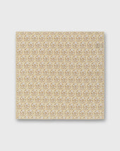 Linen Cotton Print Pocket Square In Bone Flower