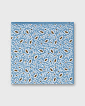 Linen Cotton Print Pocket Square In Chalk Brown Floral
