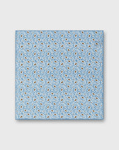 Linen Cotton Print Pocket Square In Chalk Brown Floral