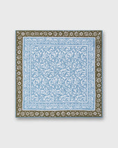 Linen Cotton Print Pocket Square In Olive Abstract