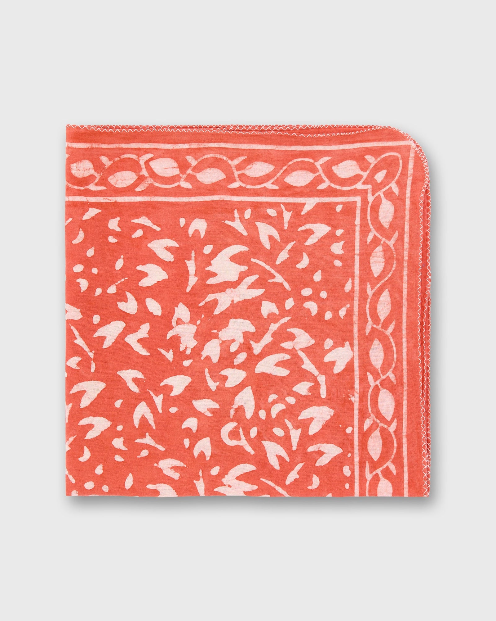Printed Indian Bandana In Red Bone