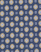 Silk Linen Print Tie In Air Force Goldenrod Medallion