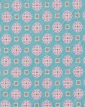 Silk Linen Print Tie In Seafoam Pink Medallion