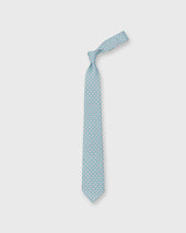 Silk Linen Print Tie In Seafoam Pink Medallion