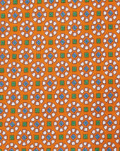 Silk Print Tie In Green Rosette Tile