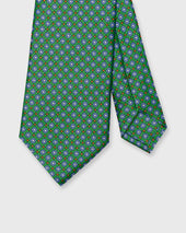 Silk Print Tie in Green/Aegean Flower