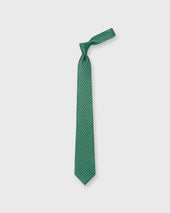 Silk Print Tie In Green Aegean Flower