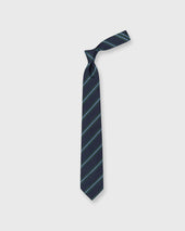 Silk Woven Tie In Lovat Sky Stripe