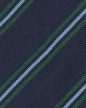 Silk Woven Tie In Lovat Sky Stripe