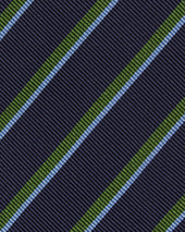 Silk Woven Tie In Green Sky Stripe