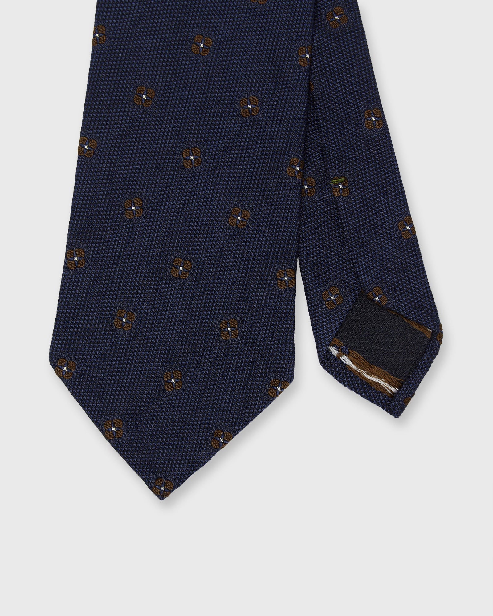 Silk Cotton Mogador Tie In Brown Clover Dot