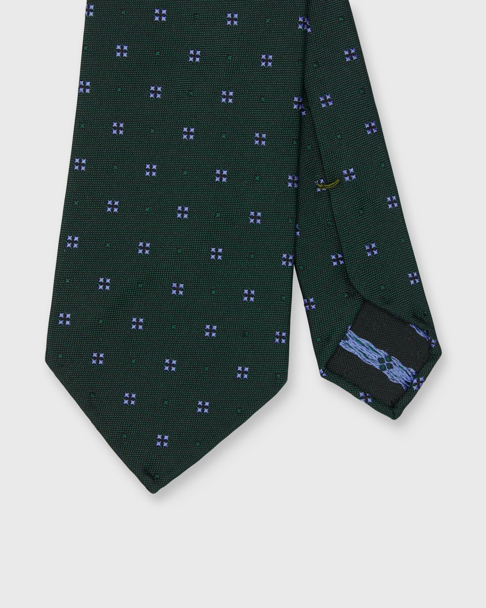 Silk Jacquard Tie In French Blue Mini Medallion