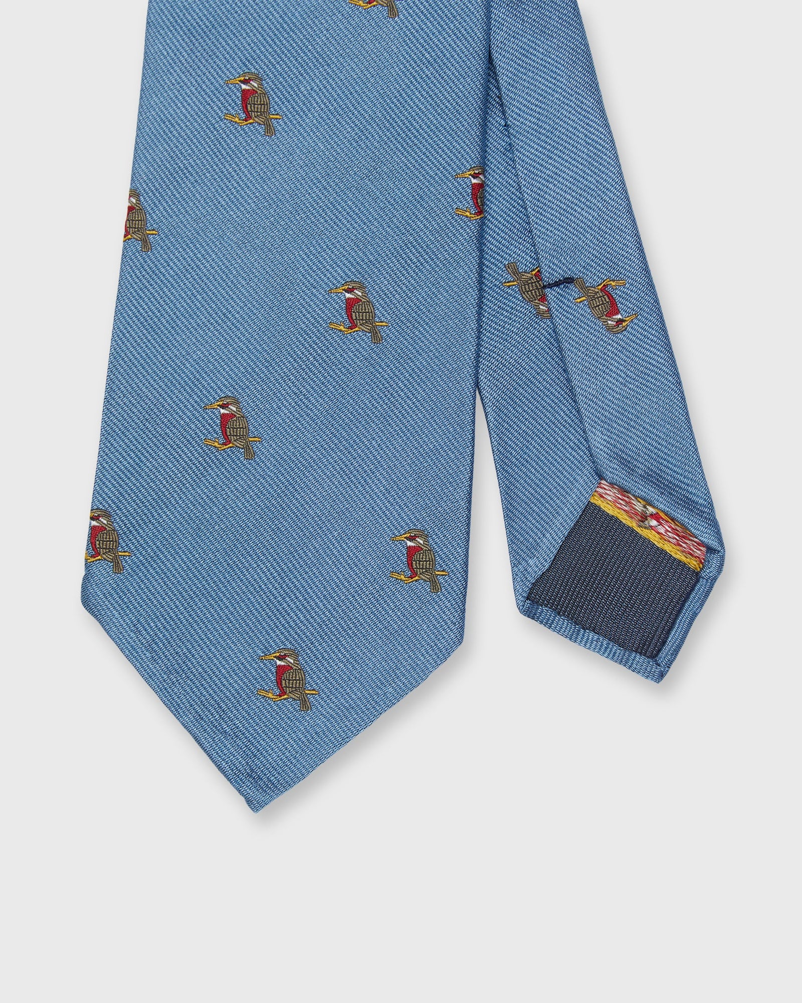 Silk Club Tie In Smoke Red Kingfisher