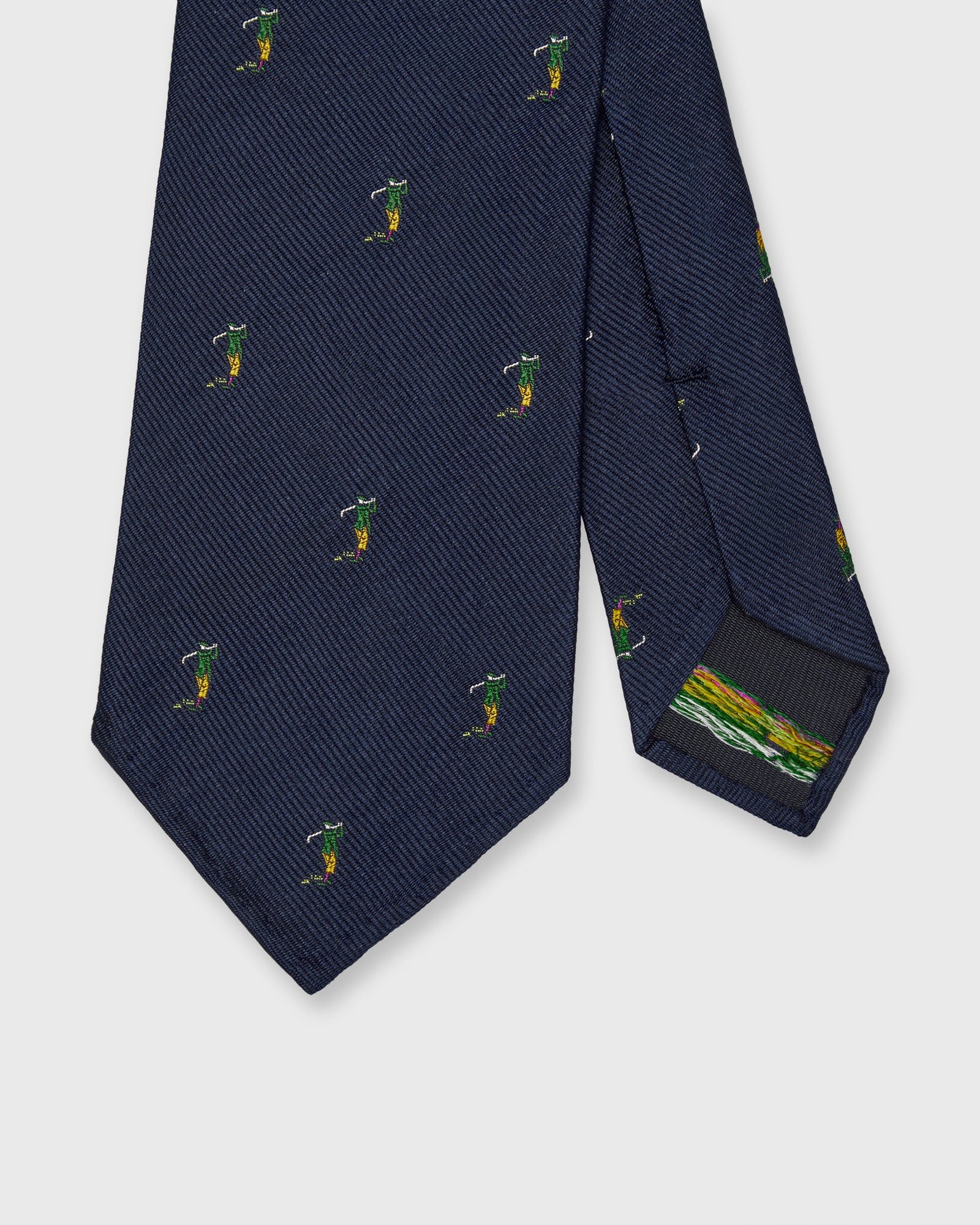 Silk Club Tie In Green Golfer