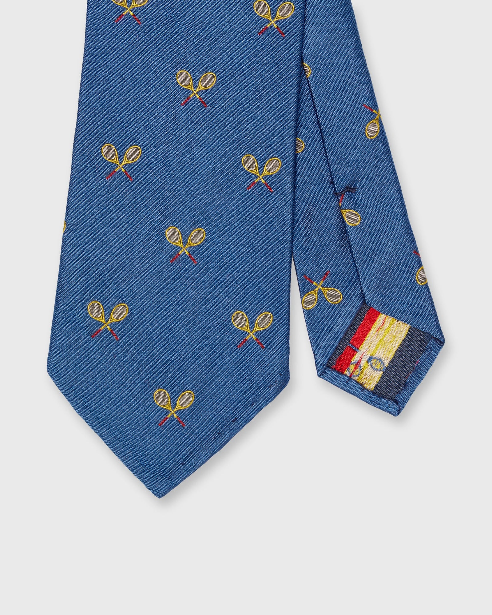 Silk Club Tie In Lapis Yellow Racket