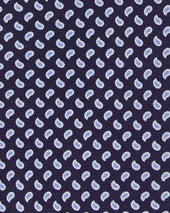 Silk Print Tie In Blue Mini Paisley