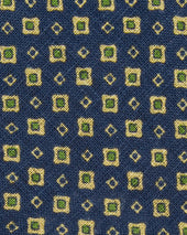 Linen Print Tie In Straw Olive Foulard