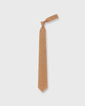 Linen Print Tie In Bone Blue Foulard