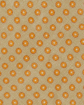 Linen Print Tie In Orange Circle