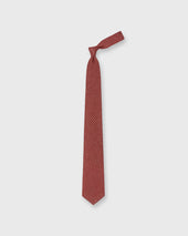Linen Print Tie In Red Brown Circle