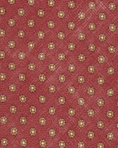 Linen Print Tie In Red Brown Circle