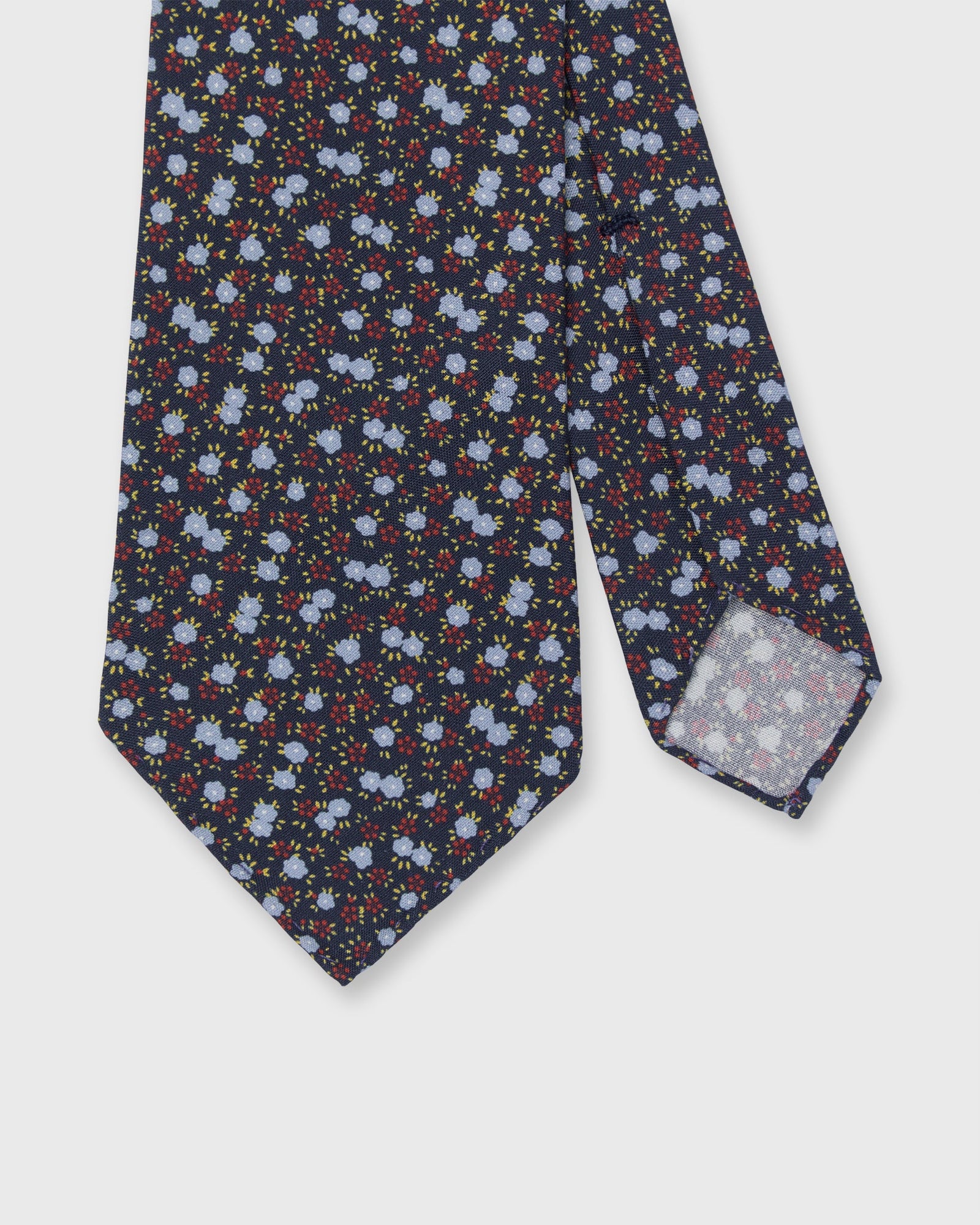 Silk Print Tie In Beet Sky Floral