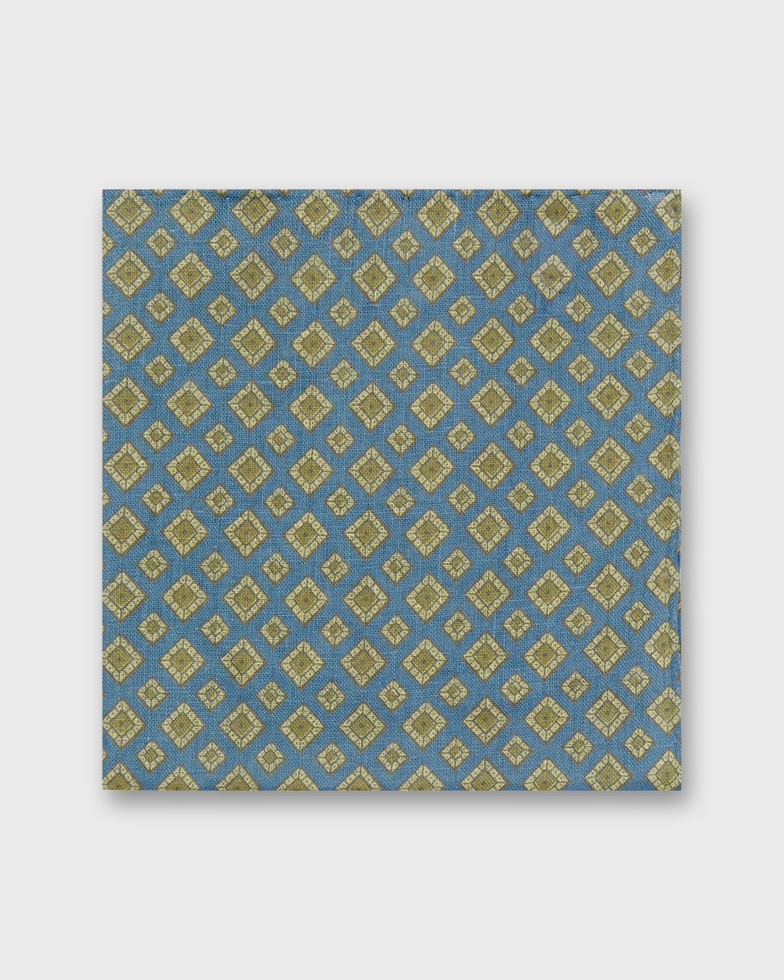 Linen Print Pocket Square In Stone Medallion