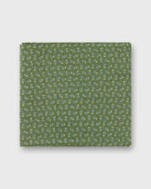 Cotton Print Pocket Square in Green/Aegean Floral