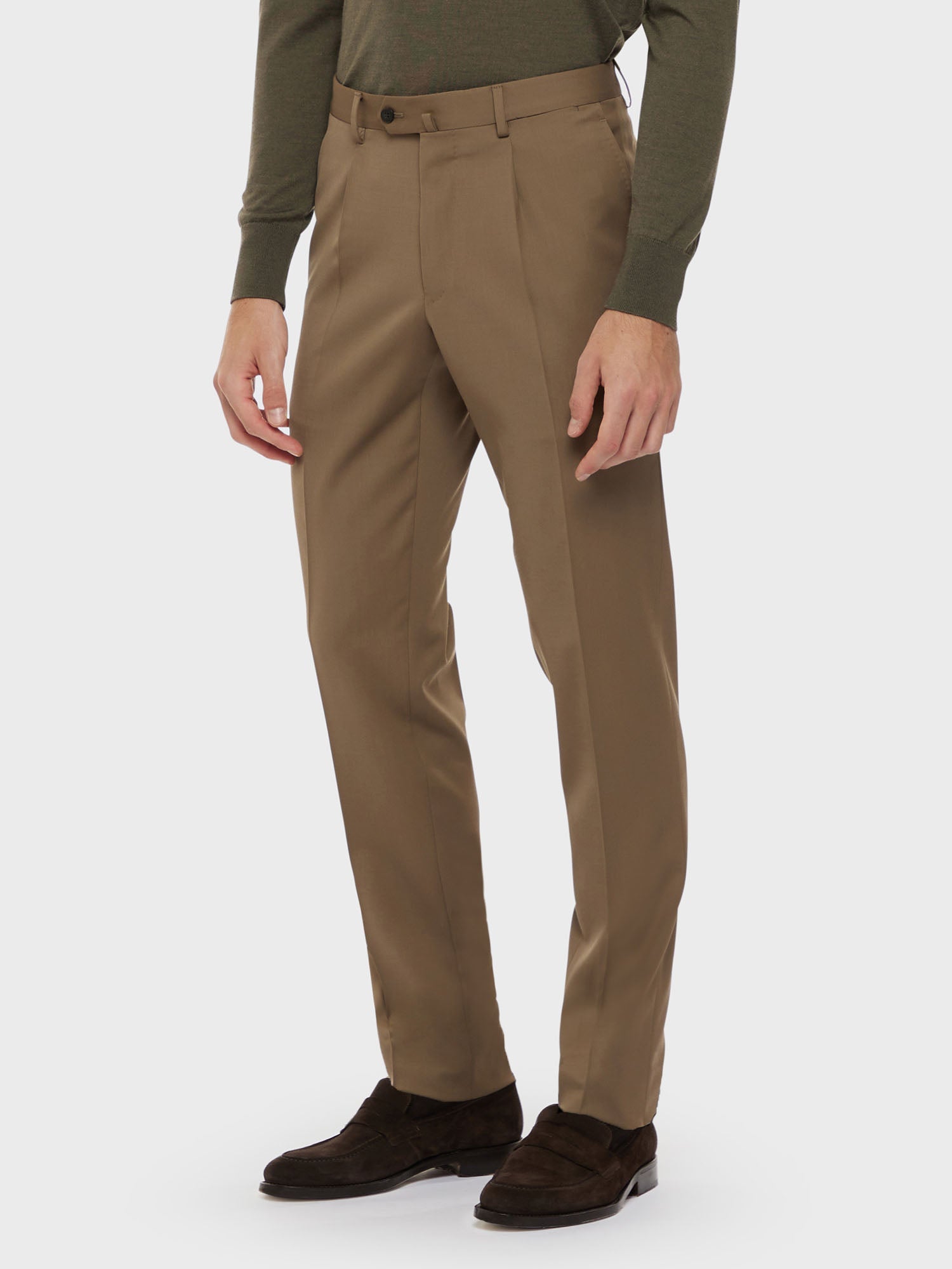 Pantalone In Lana Beige