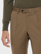 Pantalone In Lana Beige