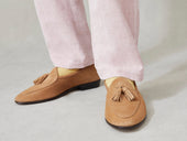 Sagan Classic Tassel Loafers In Sahara Asteria Suede