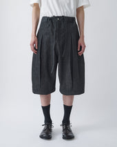 Box Pleat Short Denim - Raw Black