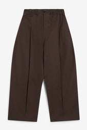 Aw26 Box Pleat Trouser Coffee Brown