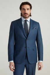 Navy Super 130's Milano Sharkskin Suit