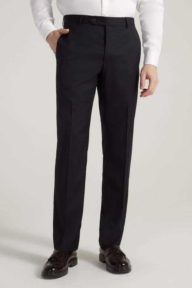 Navy Super 110's Smart Wool Serge Trousers
