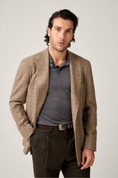 Architects Unstructured Blazer - Wool & Cashmere - Sand Prince of Wales