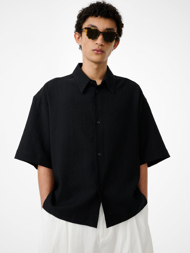 Sanko Matelasse Shirt in Black