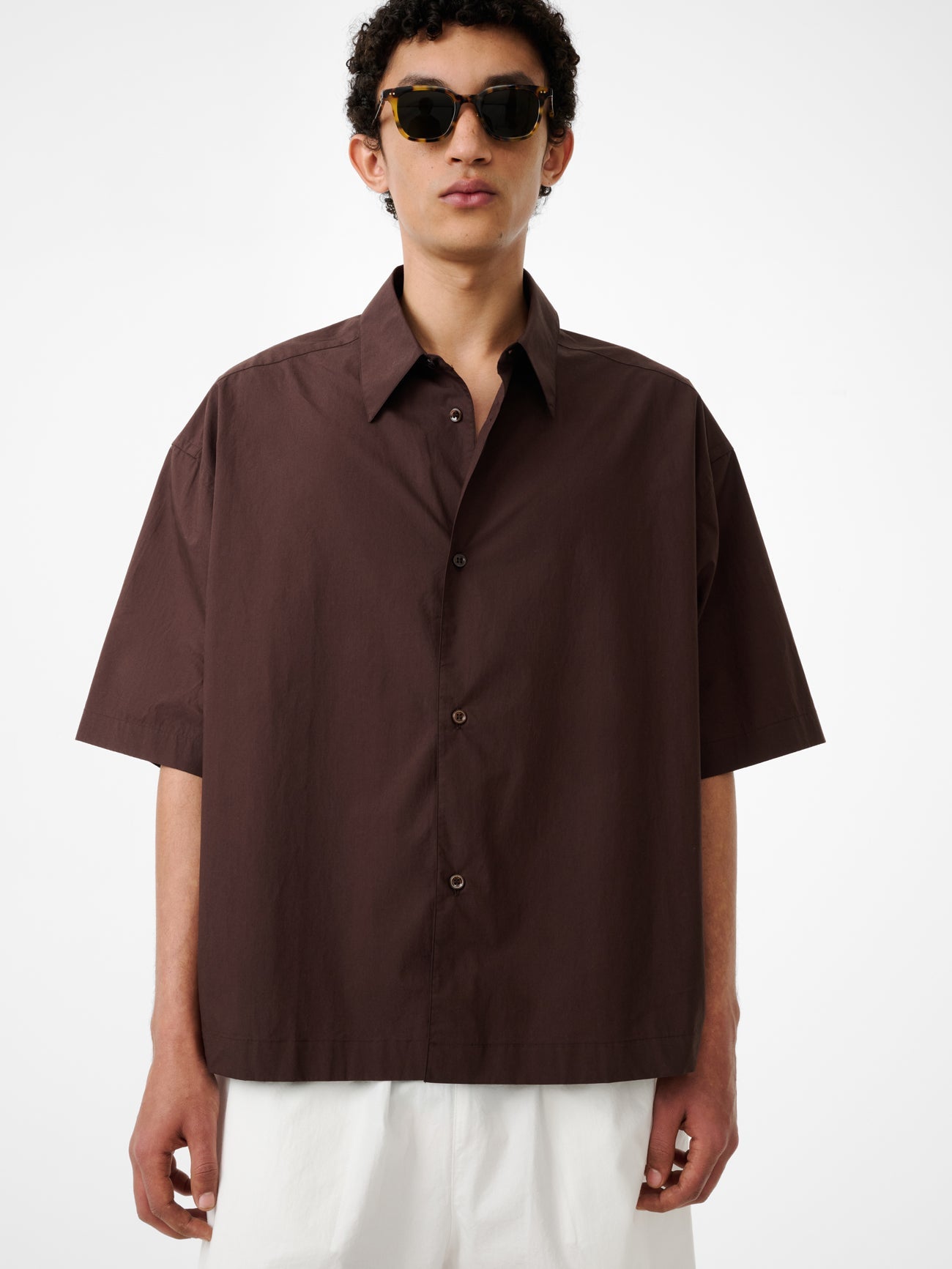 Sanko Short Sleeve Shirt In Cocoa