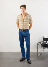 Sari Stripe Knitted Shirt | Cotton | Cream