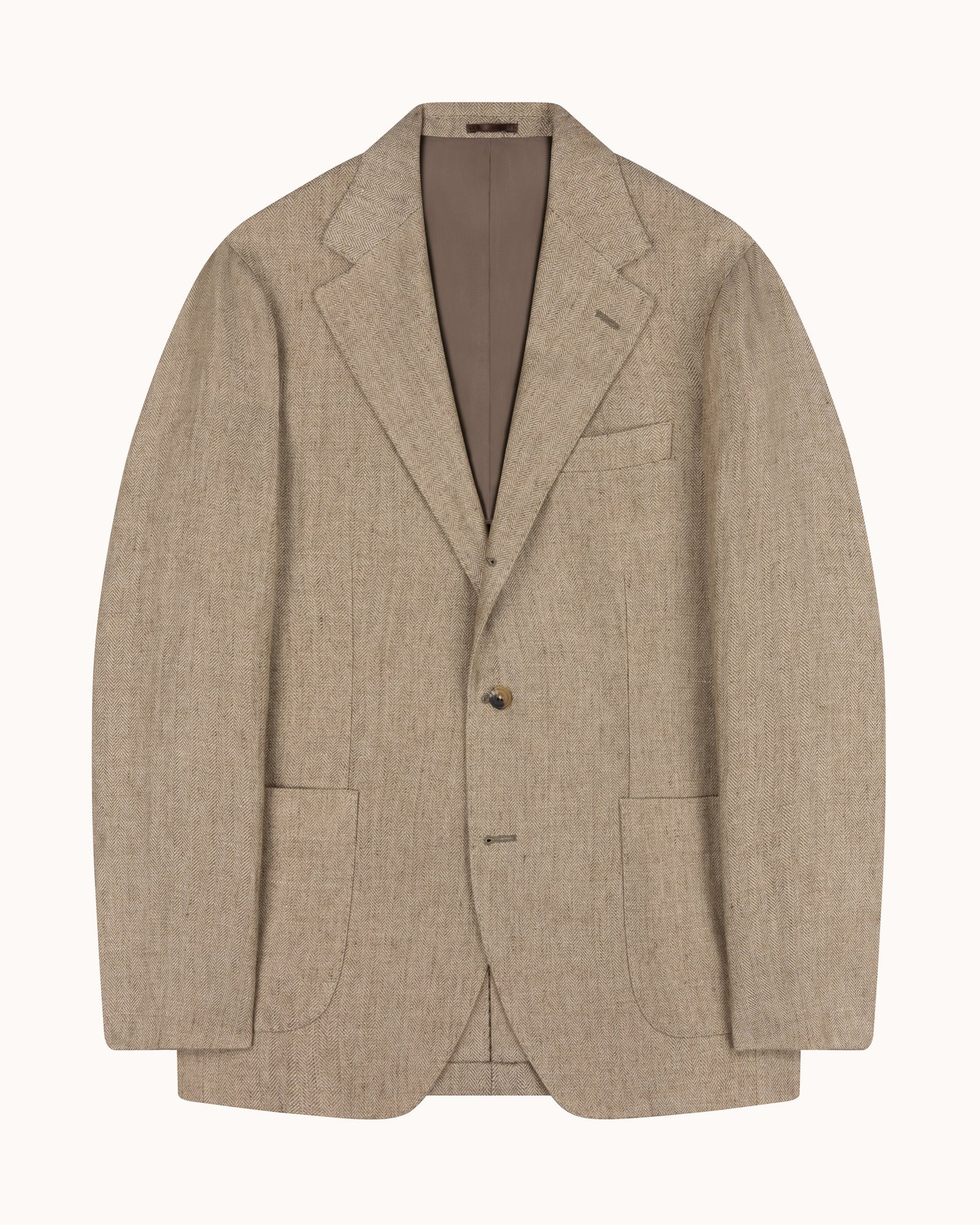 Sport Jacket Straw Herringbone Linen