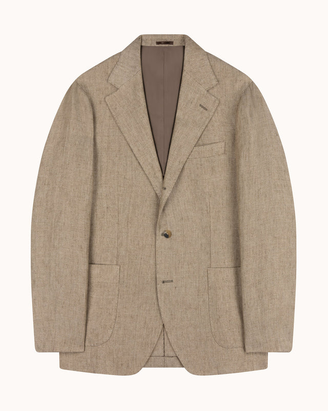 Sport Jacket - Straw Herringbone Linen